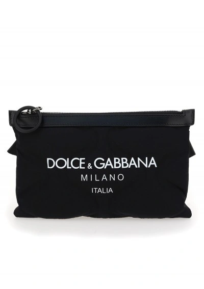 Dolce & Gabbana Branded Belt Bag In Black