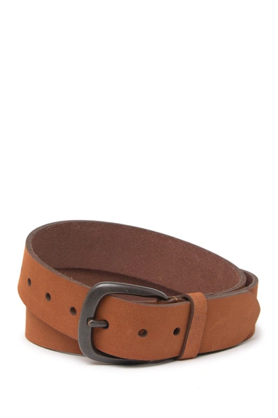 Levi's Elevated Raw Cut Edge Leather Belt In Light Brow