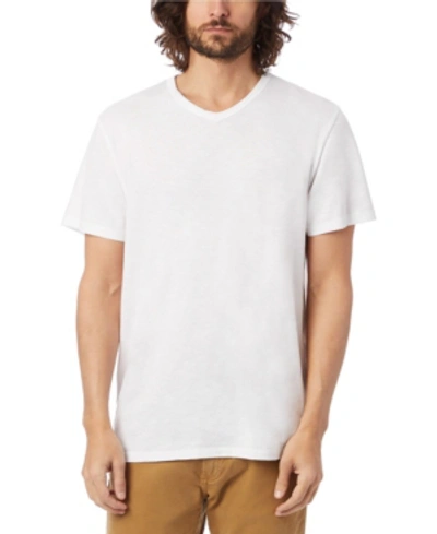Alternative Apparel Men's Weathered Slub Keeper V-neck T-shirt In White