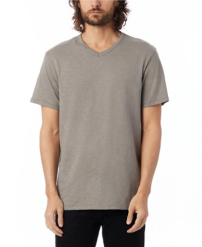 Alternative Apparel Men's Weathered Slub Keeper V-neck T-shirt In Elephant Gray