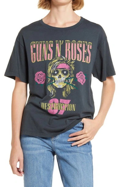 Daydreamer Guns N' Roses Destruction '87 Boyfriend Tee In Vintage Black
