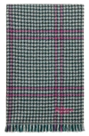 Mulberry Check & Houndstooth Wool Scarf In Cream