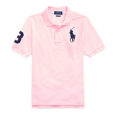 Polo Ralph Lauren Kids' Big Pony Cotton Mesh Polo Shirt In Carmel Pink