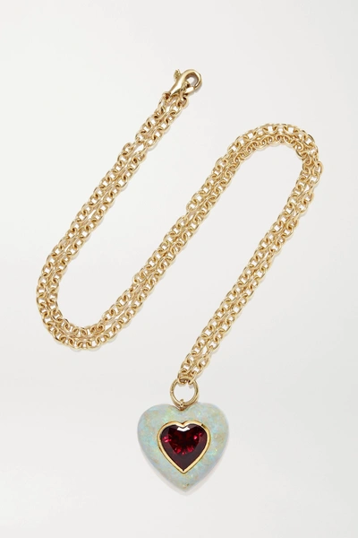 Retrouvai Lollipop 14-karat Gold, Opal And Rubellite Necklace