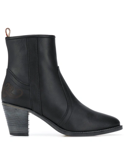 Etro Ridged-heel Ankle Boots In Black