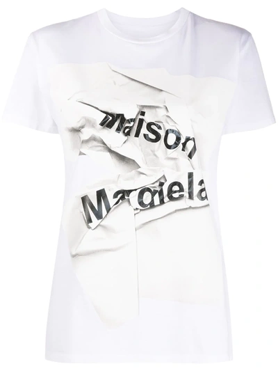 Maison Margiela Jersey T-shirt With Logo In White