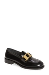 Prada Women's Block-heel Leather Loafers In Nero