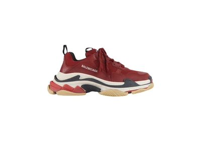 Pre-owned Balenciaga  Triple S Burgundy Red Sole In Burgundy/white/black