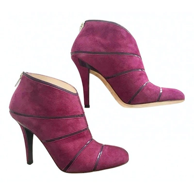 Pre-owned Dior Ankle Boots In Purple