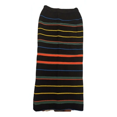 Pre-owned Givenchy Wool Maxi Skirt In Multicolour