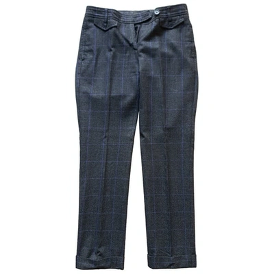Pre-owned Peserico Wool Chino Pants In Grey