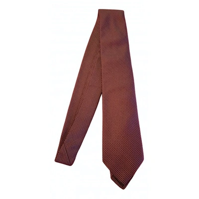 Pre-owned Altea Silk Tie In Burgundy