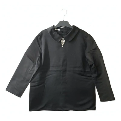 Pre-owned Miu Miu Silk Blouse In Black