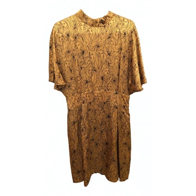 Pre-owned Claudie Pierlot Gold Silk Dress
