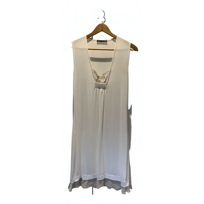 Pre-owned Fabiana Filippi Silk Mid-length Dress In White