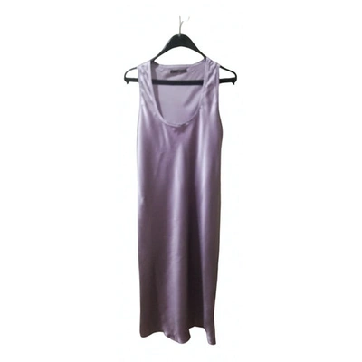 Pre-owned Seventy Silk Mid-length Dress In Purple