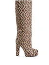 Gucci G Rhombus Platform Knee Boots In Brown