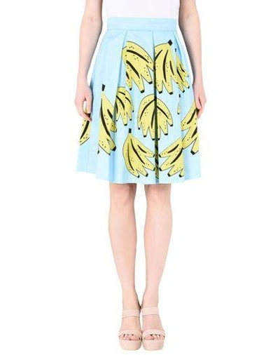 Leo Studio Design Knee Length Skirts In Sky Blue