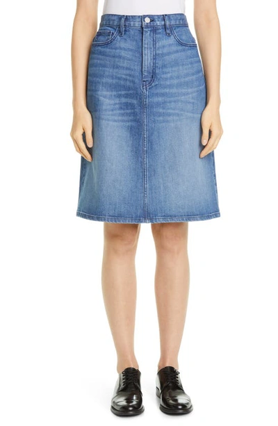 Partow Nico Shadow Pocket Denim Skirt In Indigo