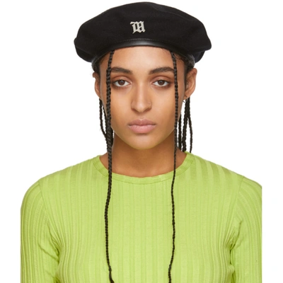 Misbhv Embroidered Logo Beret In Black