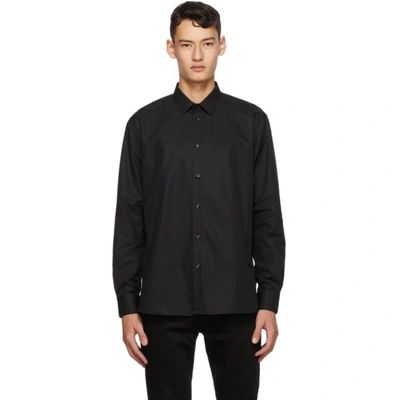 Saint Laurent Black Korean Collar Shirt In 1000 Black