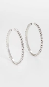 Area Large Classic Round Hoops In Silver Brass/white Crystal
