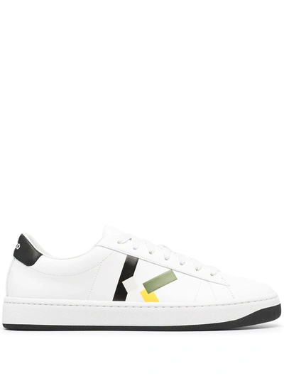 Kenzo Kourt Lace Up Sneakers In White