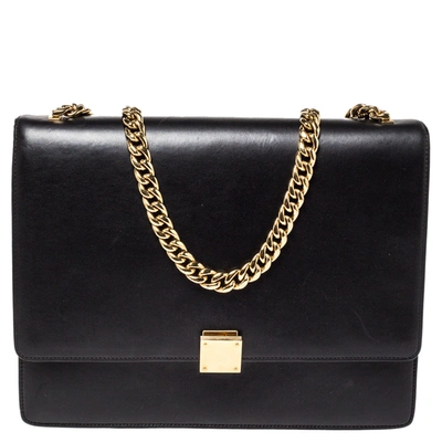 Pre-owned Celine Black Leather Large Case Flap Chain Bag