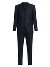 Ermenegildo Zegna Solid Wool Textured Suit In Navy