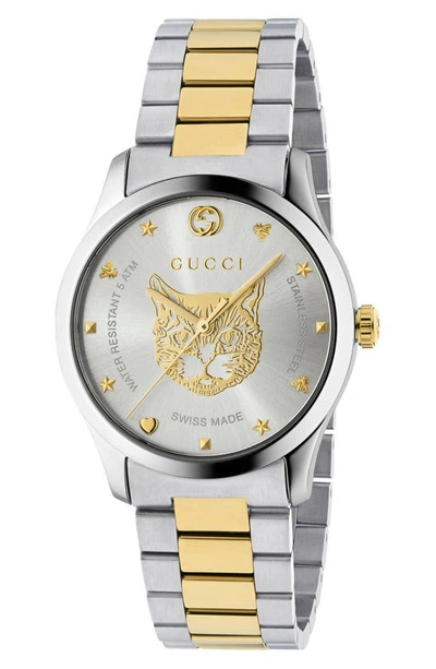 Gucci Men's Swiss G-timeless Two-tone Stainless Steel Bracelet Watch 38mm In No Color
