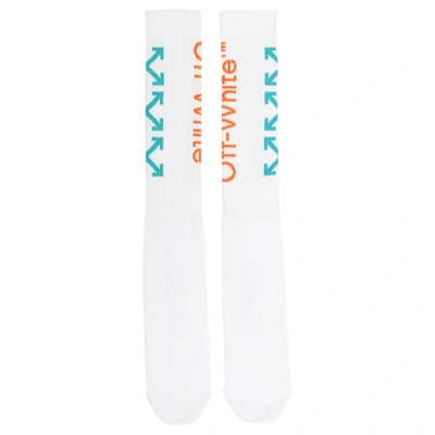 Pre-owned Off-white Arrow Socks White/orange/blue