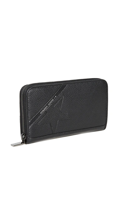 Golden Goose Star Continental Zip Wallet In Black