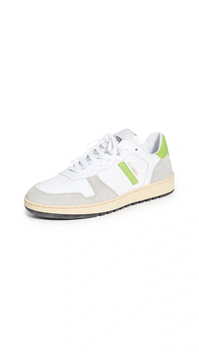 Re/done 80s Basketball Sneakers In White/lime