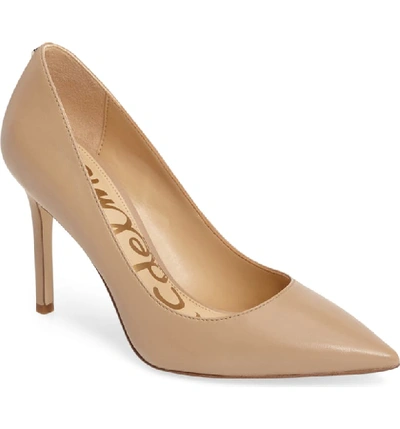 Sam Edelman Hazel Pointed Toe Pump In Nude Leather