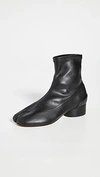 Maison Margiela Tabi Faux Leather Sock Booties In Black