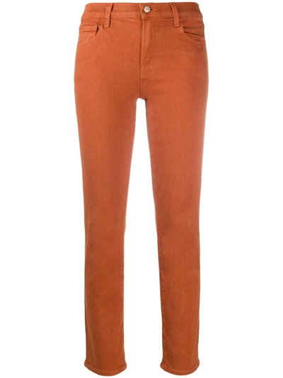 J Brand Adele Ankle Straight-leg Jeans In Lazlo In Orange