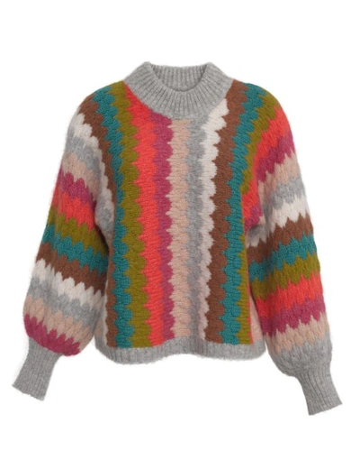 Eleven Six Tia Vertical Striped Sweater In Multi Coolo Combo