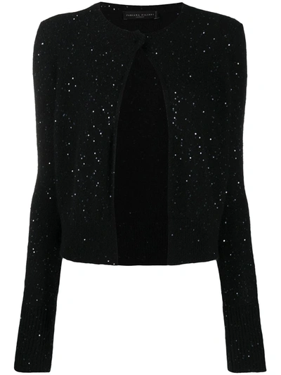 Fabiana Filippi Sequined Crewneck Cardigan In Black