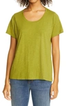 Eileen Fisher Organic Cotton T-shirt, Available In Regular & Petite Sizes In Mustard Green