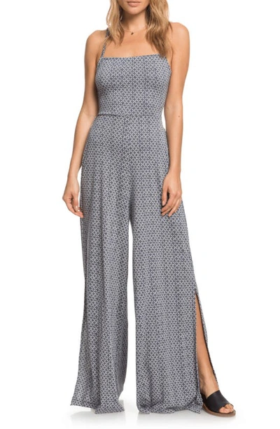 Roxy Juniors' One Last Time Strappy-back Jumpsuit In Mood Indigo Katagami