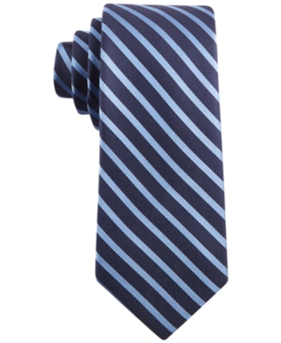 Tommy Hilfiger Men's Exotic Slim Stripe Silk Tie In Blue
