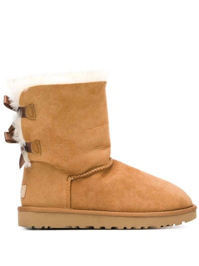 Ugg Bailey Twinface Genuine Shearling & Bow Corduroy Boot In Brown