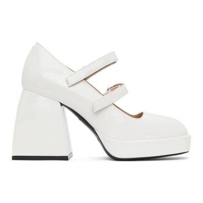 Nodaleto Bulla Babies Patent-leather Platform Mary Jane Pumps In White