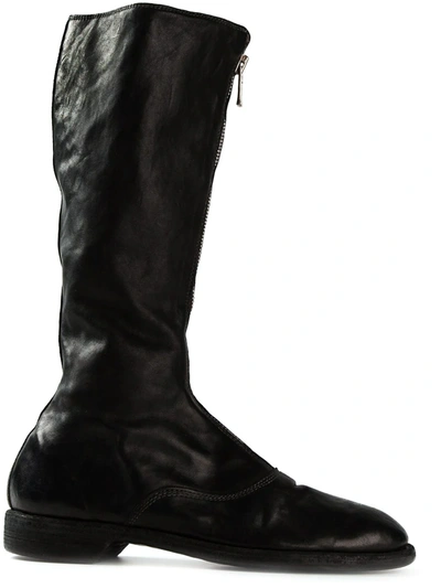 Guidi Front Zip Boots In Black