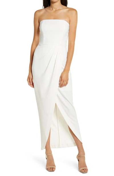 Wayf The Angelique Strapless Tulip Gown In Ivory