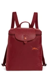 Longchamp Le Pliage Club Nylon Backpack In Garnet Red