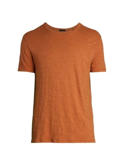 Atm Anthony Thomas Melillo Men's Slub Cotton Crewneck Tee In Bright Rust