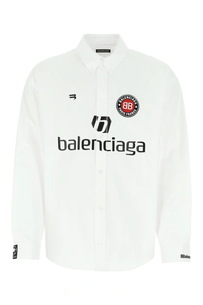 Balenciaga Sponsor Print Oversized Shirt In White