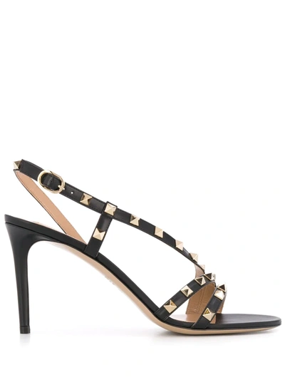 Valentino Garavani Rockstud Strappy Sandals In Black