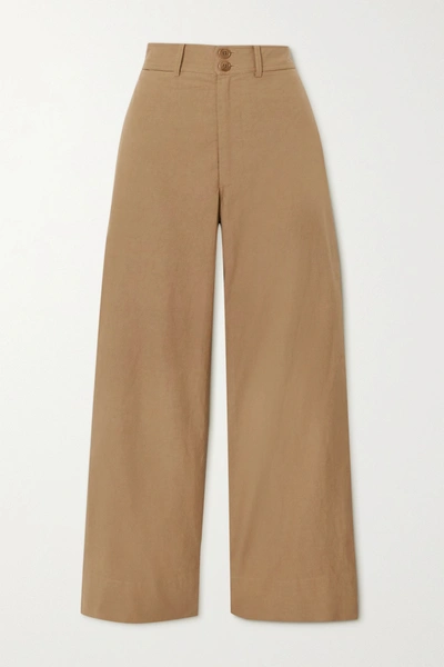 Apiece Apart Merida Cotton Straight-leg Pants In Camel